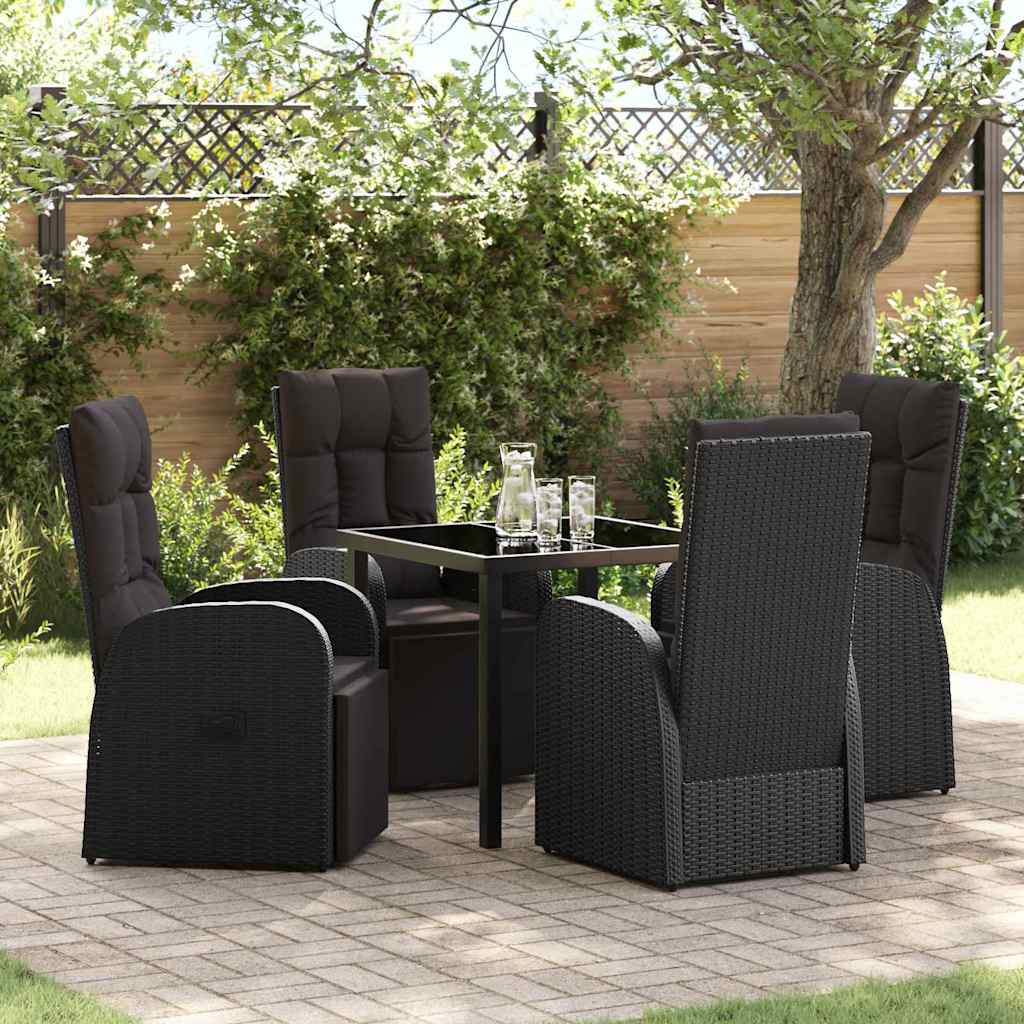 Ensemble de salle à manger pour jardin 5 pcs Noir polyrotin - XIOS