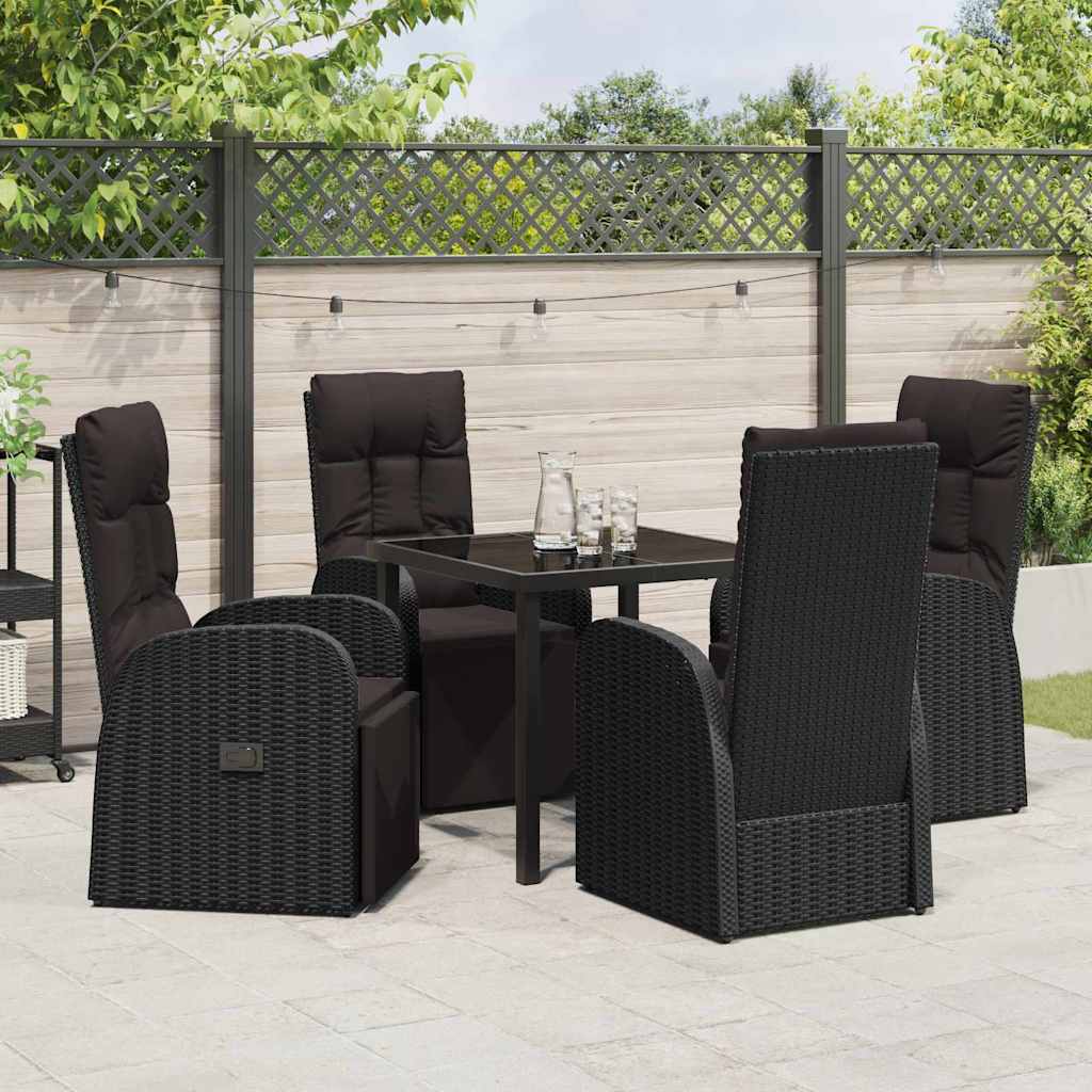 Ensemble de salle à manger pour jardin 5 pcs Noir polyrotin - XIOS