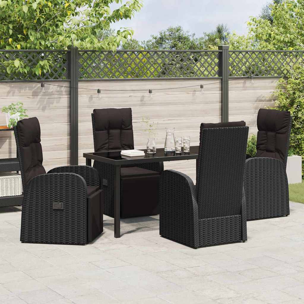 Ensemble de salle à manger pour jardin 5 pcs Noir polyrotin - XIOS