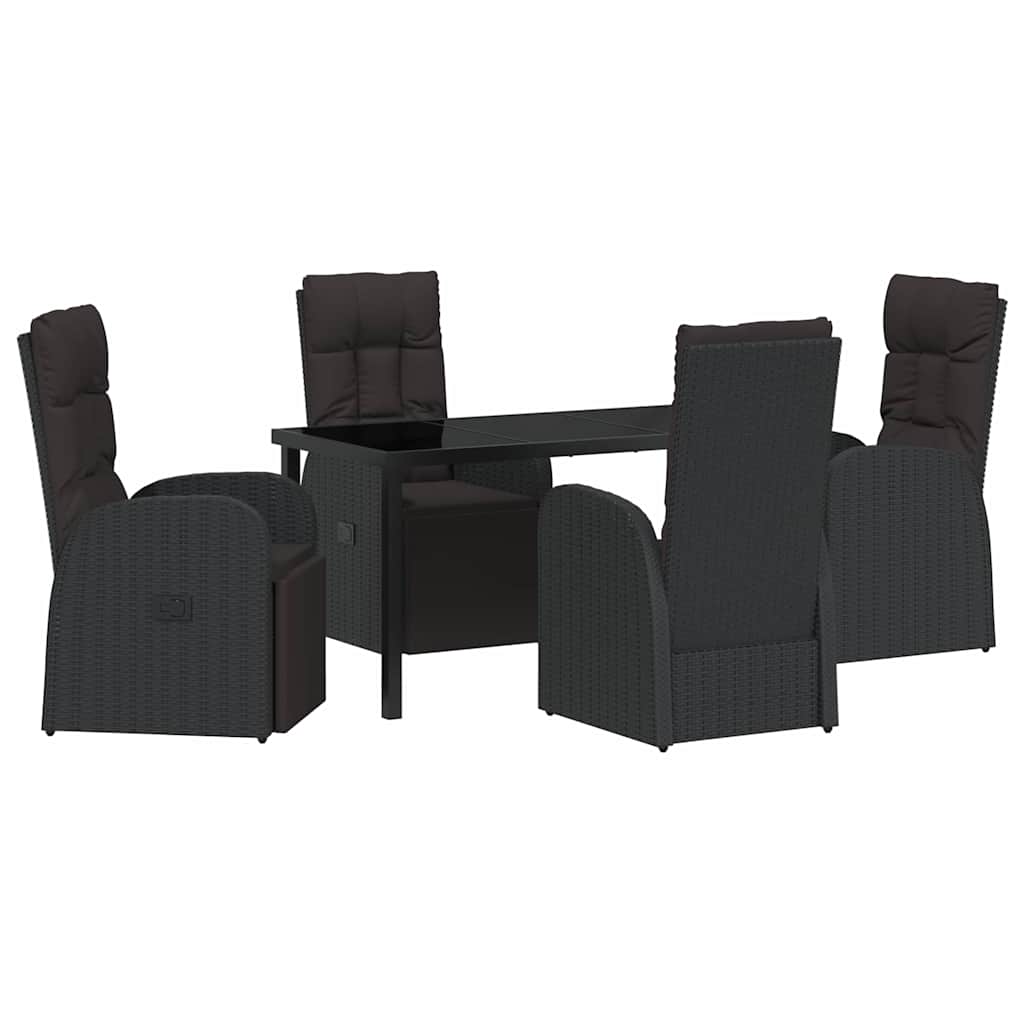 Ensemble de salle à manger pour jardin 5 pcs Noir polyrotin - XIOS