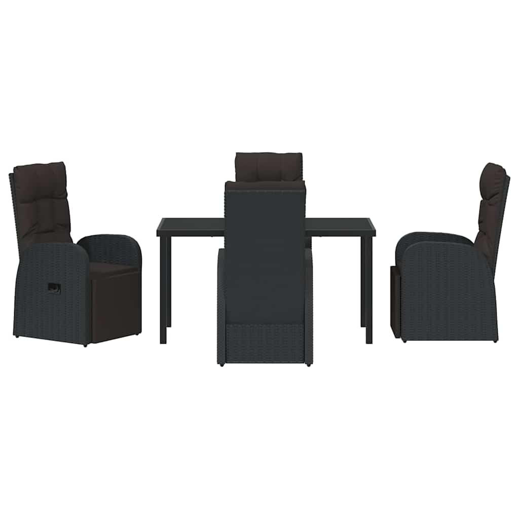 Ensemble de salle à manger pour jardin 5 pcs Noir polyrotin - XIOS