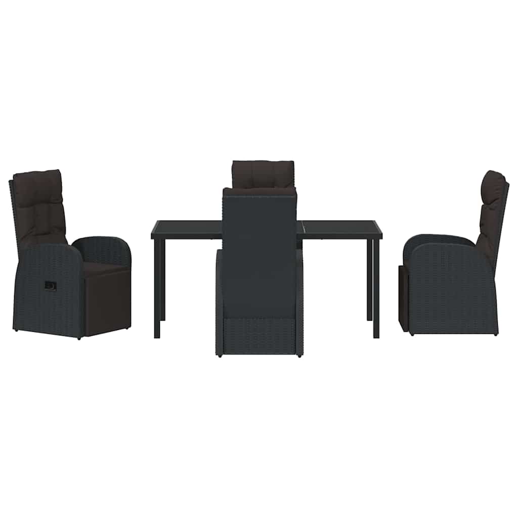 Ensemble de salle à manger pour jardin 5 pcs Noir polyrotin - XIOS