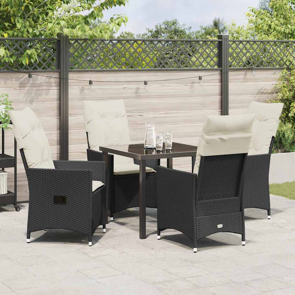 Ensemble de salle à manger pour jardin 5 pcs Noir polyrotin - XIOS