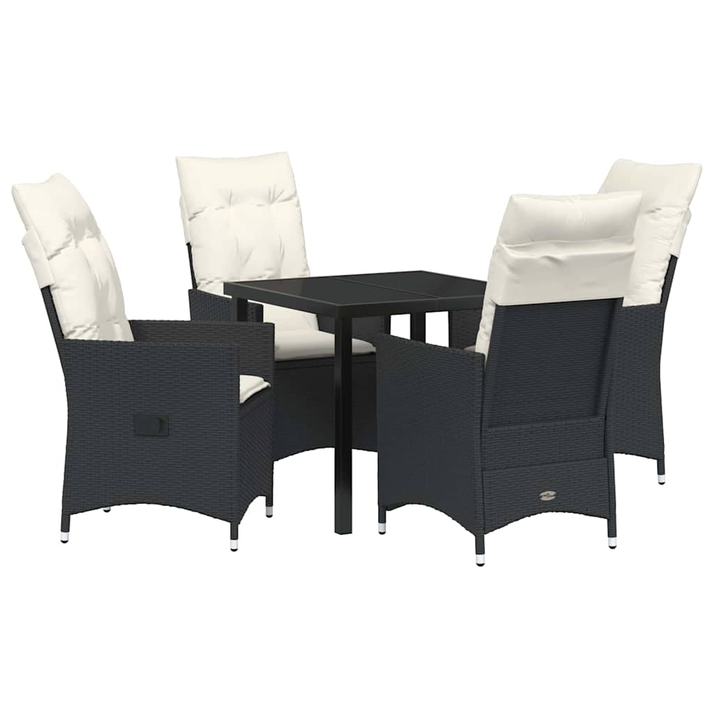 Ensemble de salle à manger pour jardin 5 pcs Noir polyrotin - XIOS