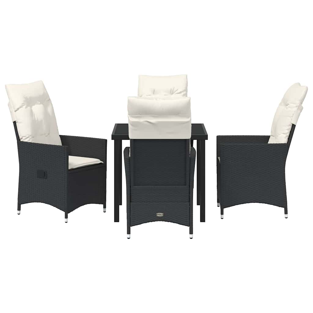 Ensemble de salle à manger pour jardin 5 pcs Noir polyrotin - XIOS