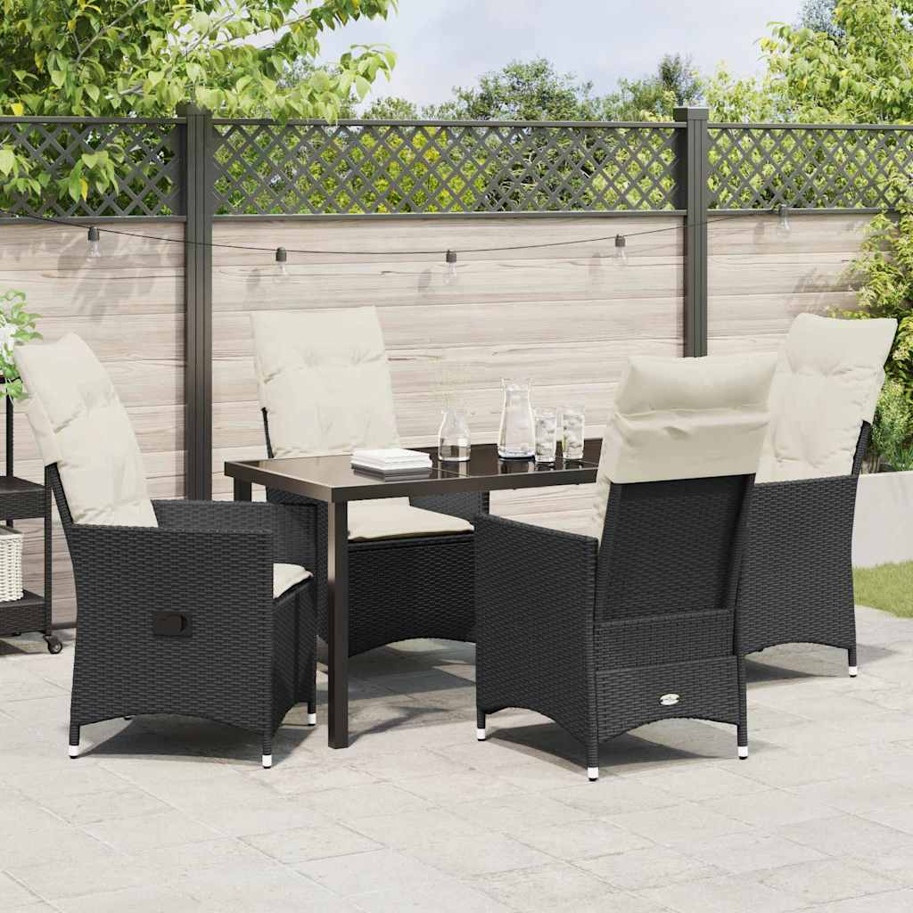 Ensemble de salle à manger pour jardin 5 pcs Noir polyrotin - XIOS