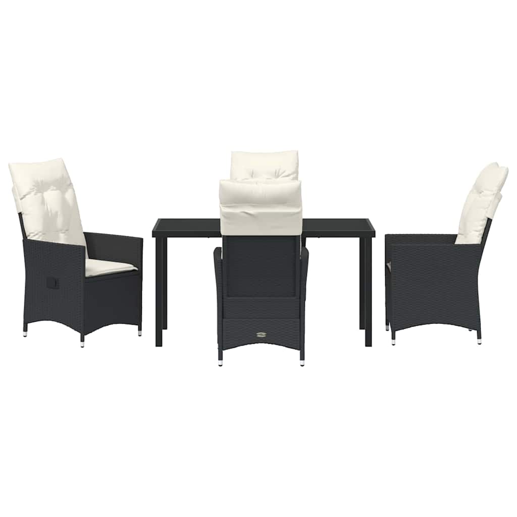 Ensemble de salle à manger pour jardin 5 pcs Noir polyrotin - XIOS