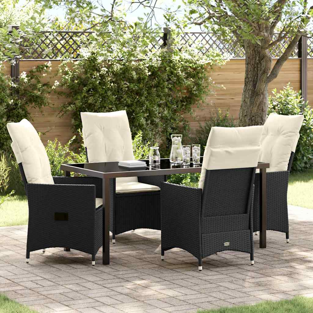 Ensemble de salle à manger pour jardin 5 pcs Noir polyrotin - XIOS