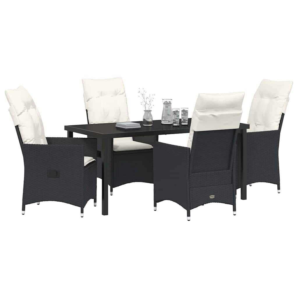 Ensemble de salle à manger pour jardin 5 pcs Noir polyrotin - XIOS
