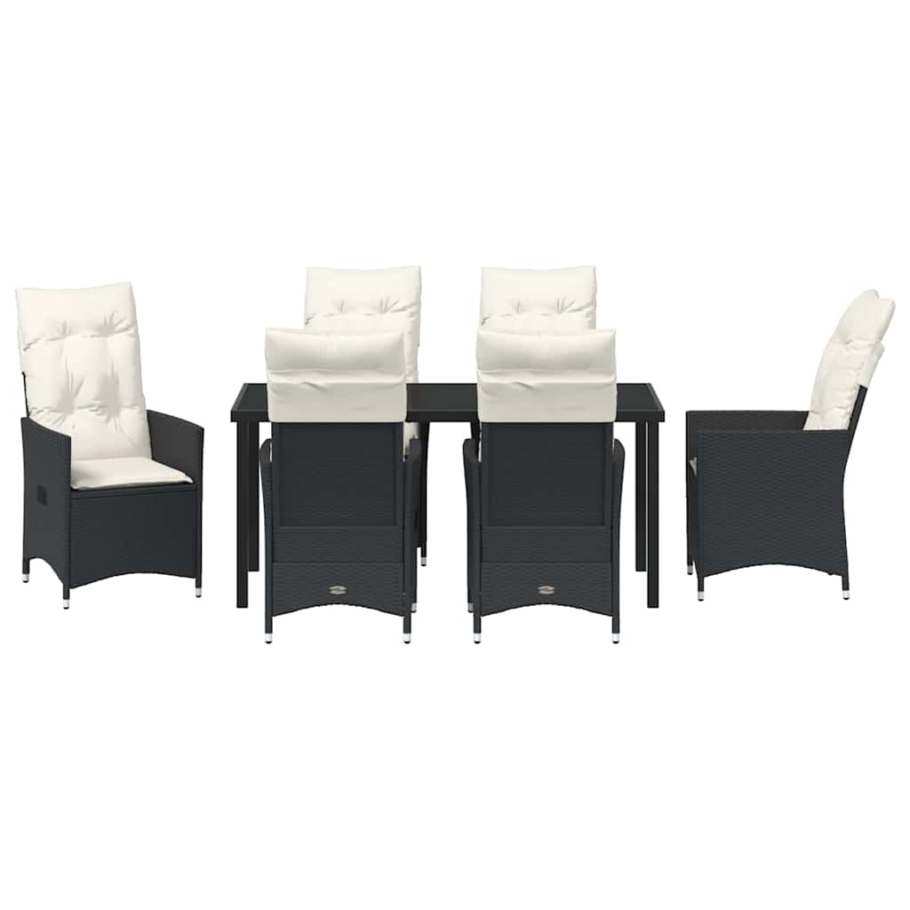 Ensemble de salle à manger pour jardin 7 pcs Noir polyrotin - XIOS