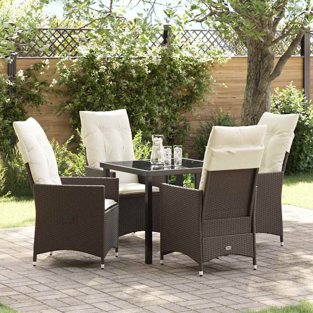 Ensemble de salle à manger pour jardin 5 pcs Marron polyrotin - XIOS