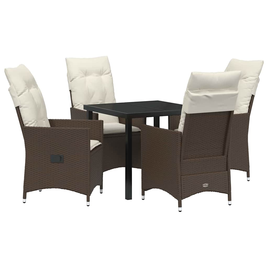 Ensemble de salle à manger pour jardin 5 pcs Marron polyrotin - XIOS