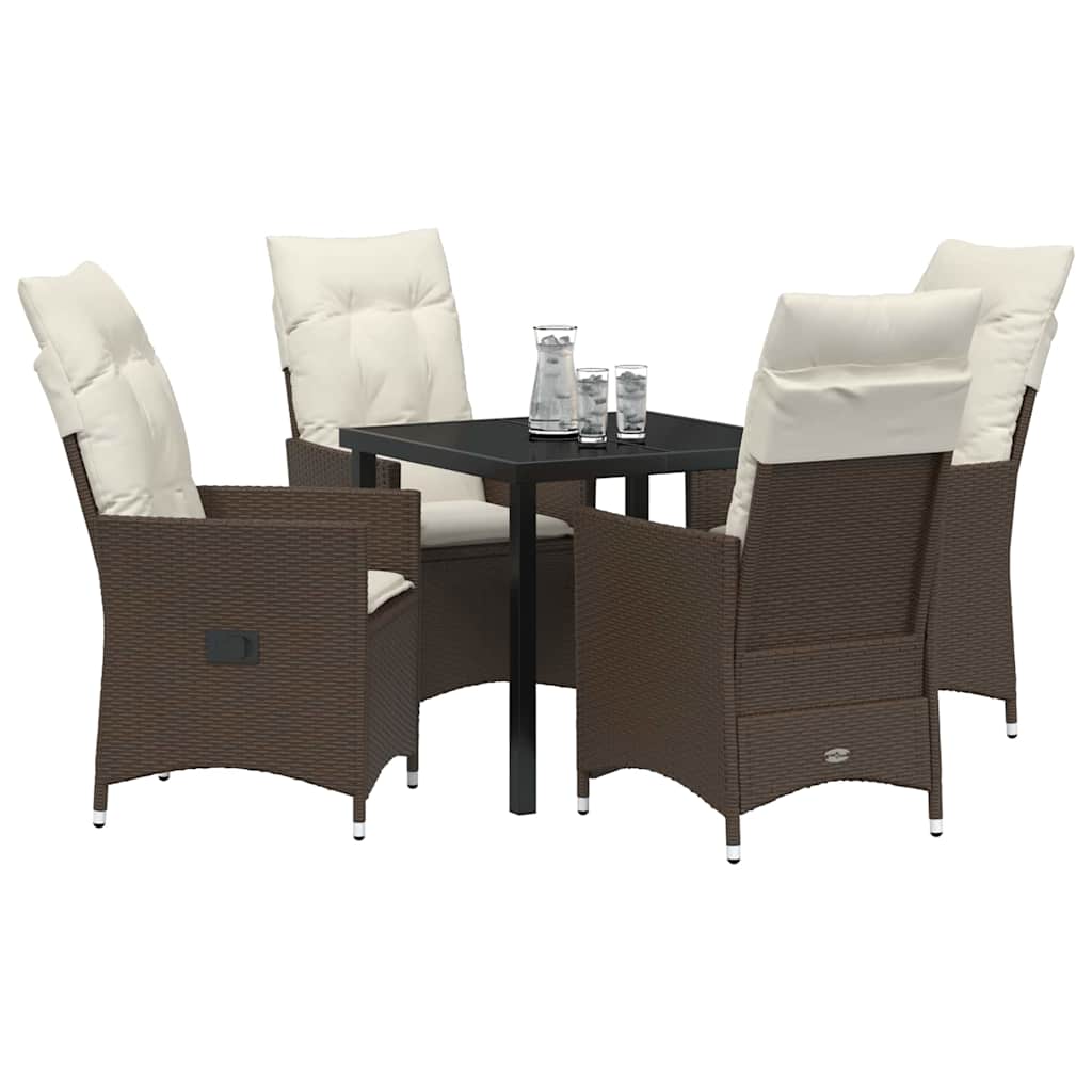 Ensemble de salle à manger pour jardin 5 pcs Marron polyrotin - XIOS