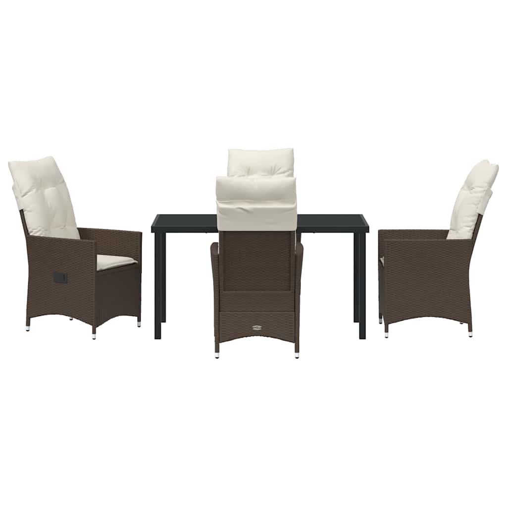 Ensemble de salle à manger pour jardin 5 pcs Marron polyrotin - XIOS