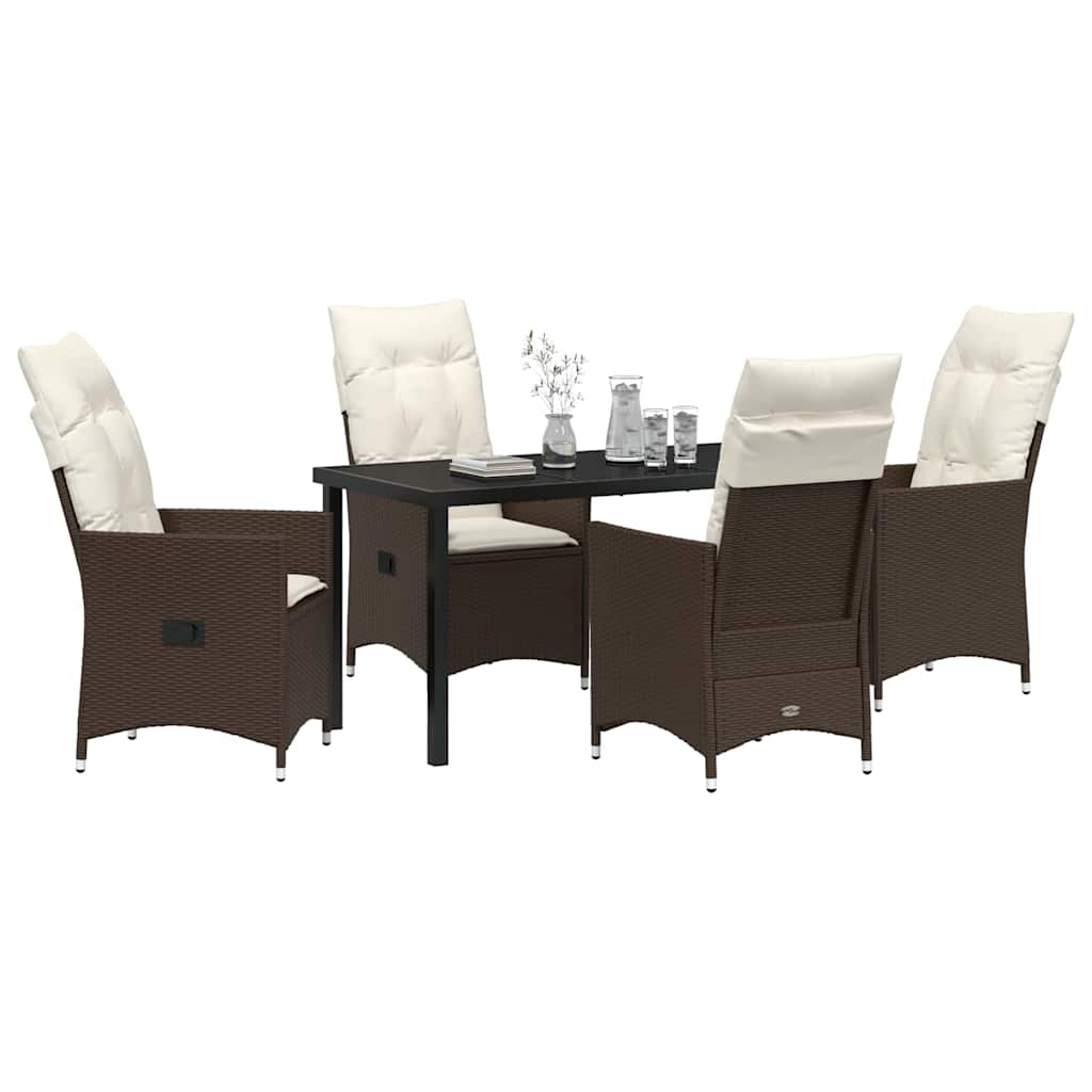 Ensemble de salle à manger pour jardin 5 pcs Marron polyrotin - XIOS