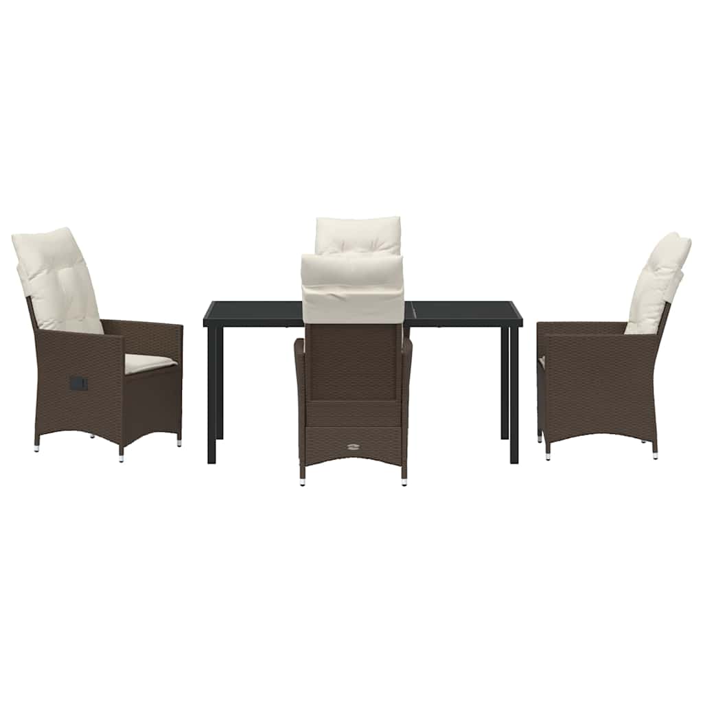 Ensemble de salle à manger pour jardin 5 pcs Marron polyrotin - XIOS