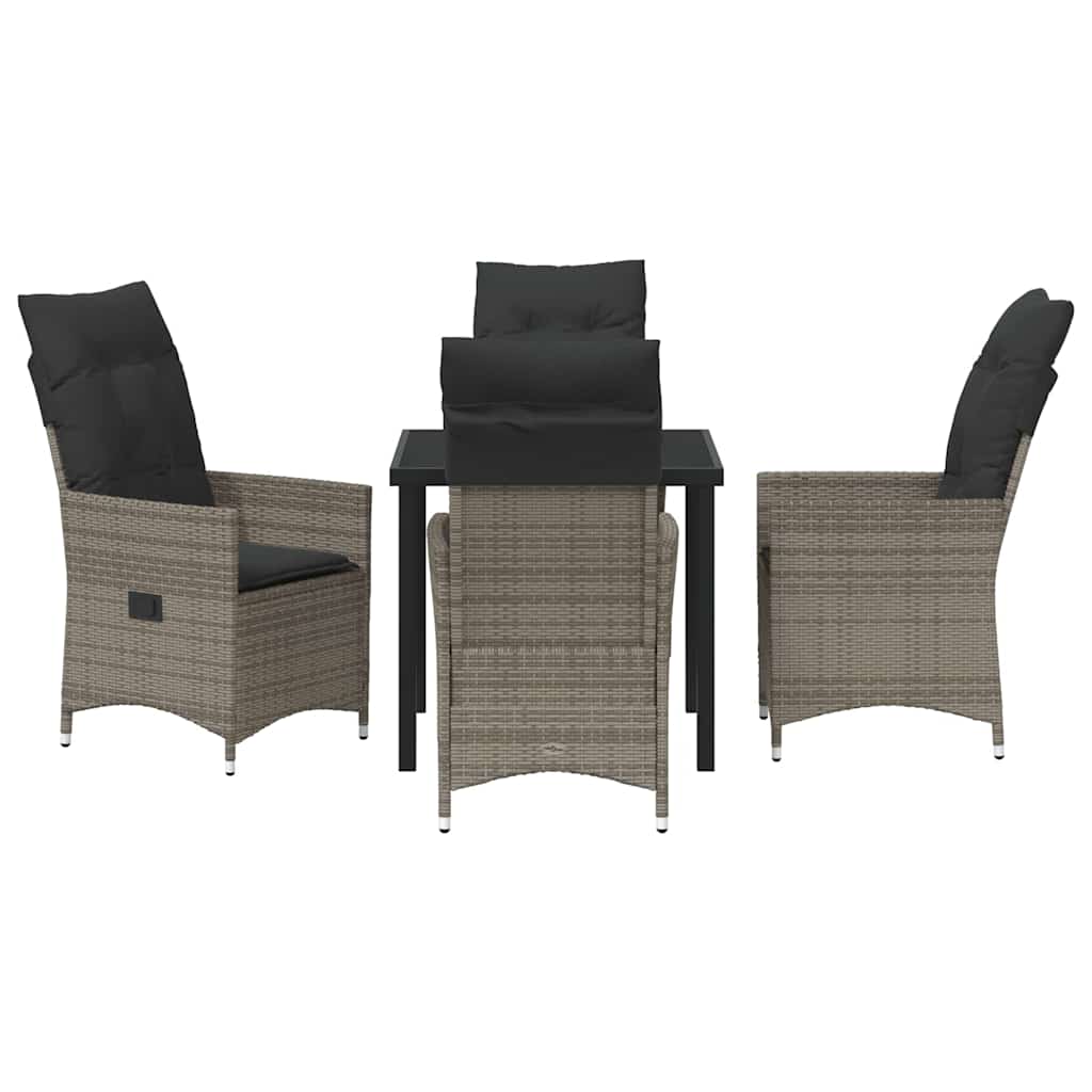 Ensemble de salle à manger pour jardin 5 pcs Gris polyrotin - XIOS
