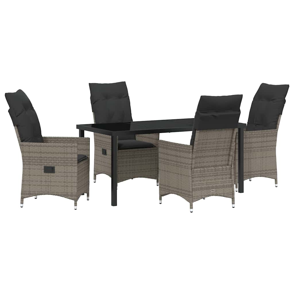 Ensemble de salle à manger pour jardin 5 pcs Gris polyrotin - XIOS