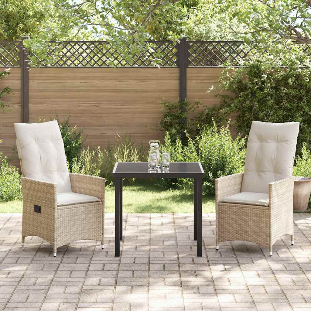 Ensemble de salle à manger pour jardin 3 pcs Beige polyrotin - XIOS