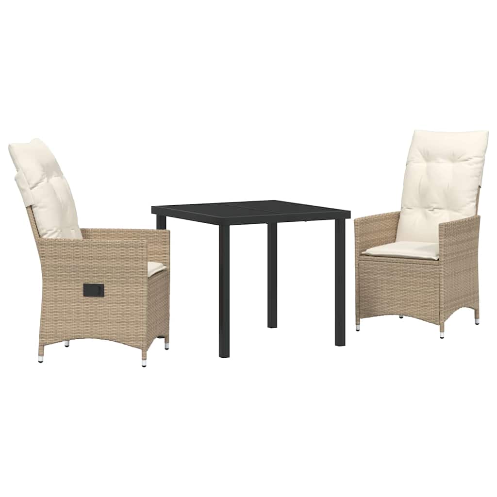 Ensemble de salle à manger pour jardin 3 pcs Beige polyrotin - XIOS