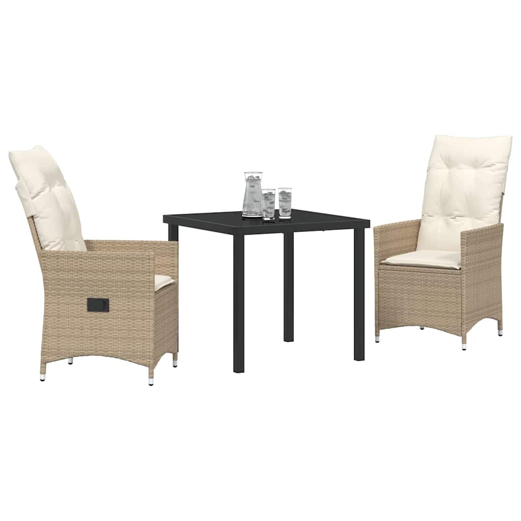 Ensemble de salle à manger pour jardin 3 pcs Beige polyrotin - XIOS
