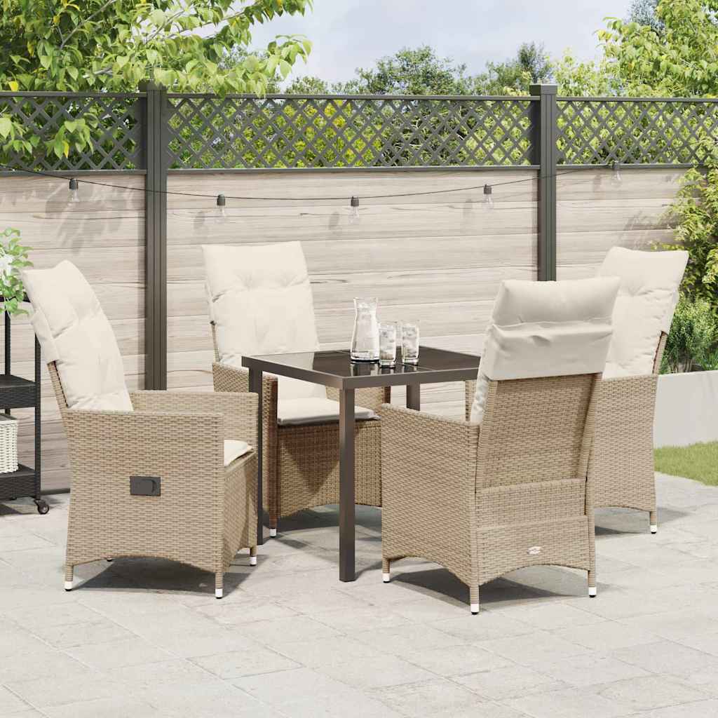 Ensemble de salle à manger pour jardin 5 pcs Beige polyrotin - XIOS