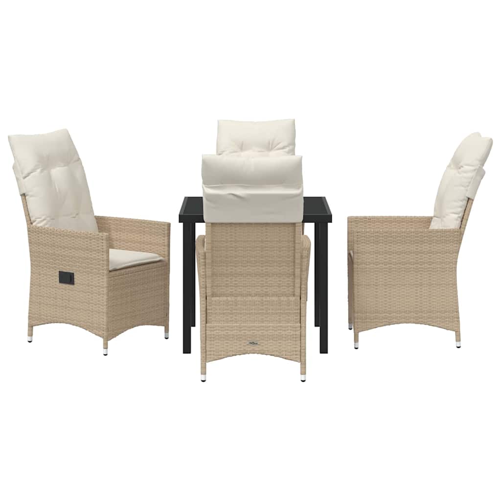 Ensemble de salle à manger pour jardin 5 pcs Beige polyrotin - XIOS