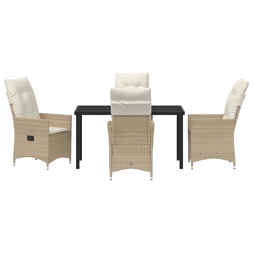 Ensemble de salle à manger pour jardin 5 pcs Beige polyrotin - XIOS