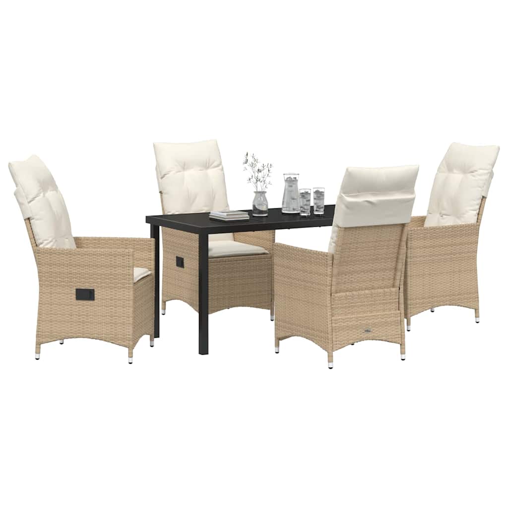 Ensemble de salle à manger pour jardin 5 pcs Beige polyrotin - XIOS