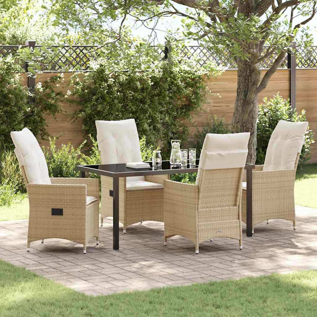 Ensemble de salle à manger pour jardin 5 pcs Beige polyrotin - XIOS