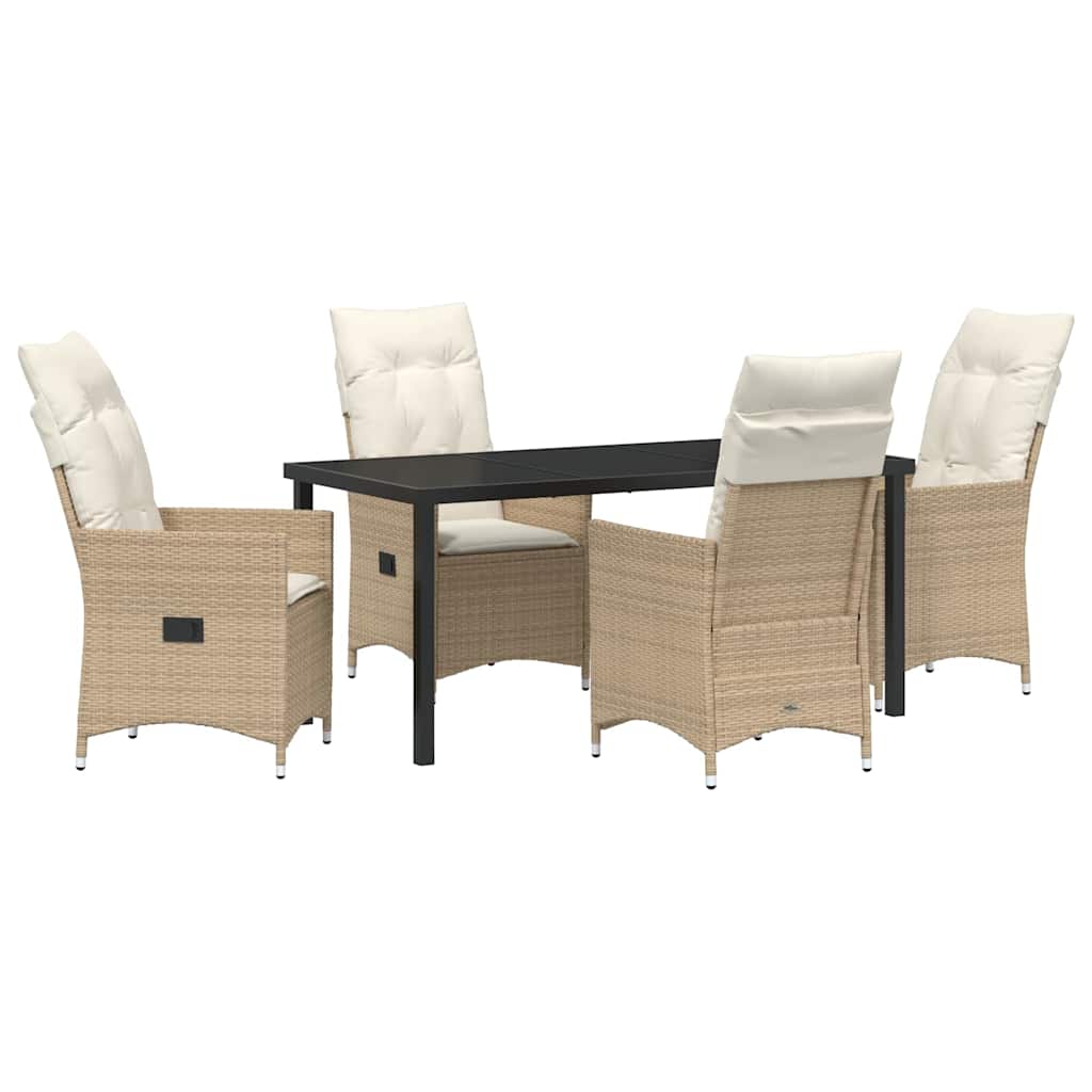 Ensemble de salle à manger pour jardin 5 pcs Beige polyrotin - XIOS