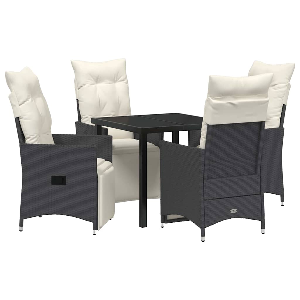 Ensemble de salle à manger pour jardin 5 pcs Noir polyrotin - XIOS