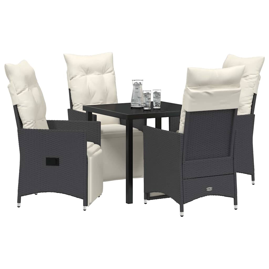 Ensemble de salle à manger pour jardin 5 pcs Noir polyrotin - XIOS