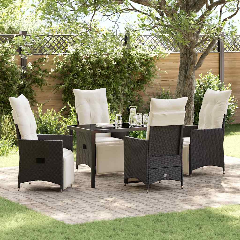 Ensemble de salle à manger pour jardin 5 pcs Noir polyrotin - XIOS