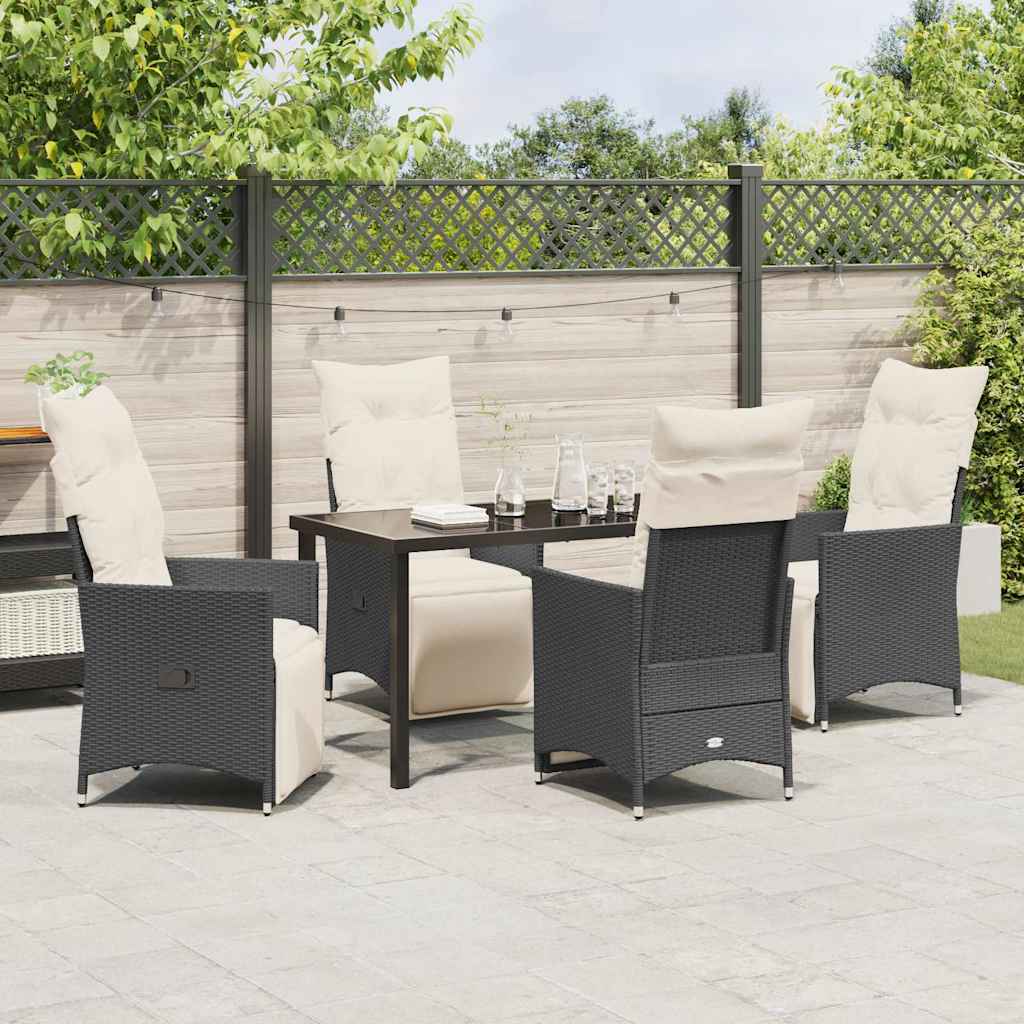 Ensemble de salle à manger pour jardin 5 pcs Noir polyrotin - XIOS