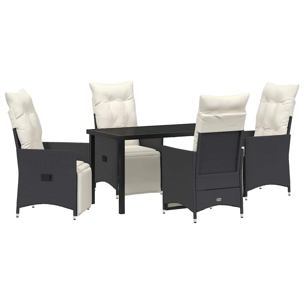 Ensemble de salle à manger pour jardin 5 pcs Noir polyrotin - XIOS
