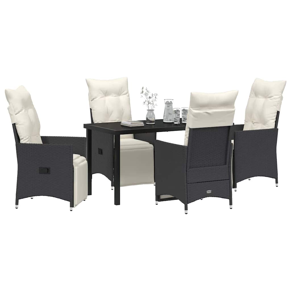Ensemble de salle à manger pour jardin 5 pcs Noir polyrotin - XIOS