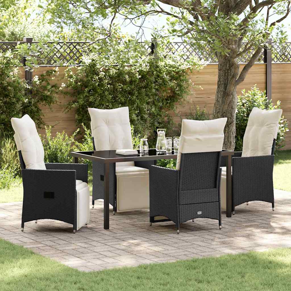 Ensemble de salle à manger pour jardin 5 pcs Noir polyrotin - XIOS