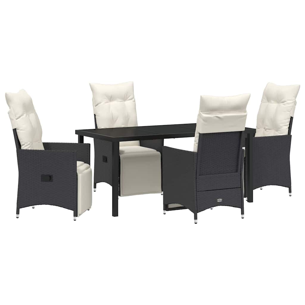 Ensemble de salle à manger pour jardin 5 pcs Noir polyrotin - XIOS