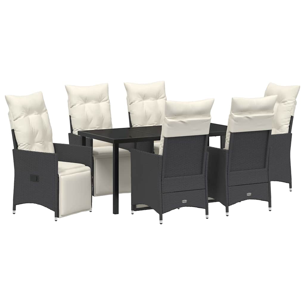Ensemble de salle à manger pour jardin 7 pcs Noir polyrotin - XIOS