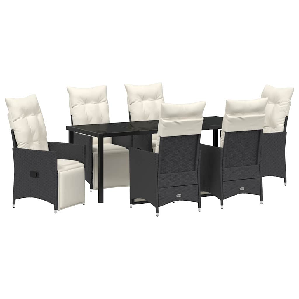 Ensemble de salle à manger pour jardin 7 pcs Noir polyrotin - XIOS