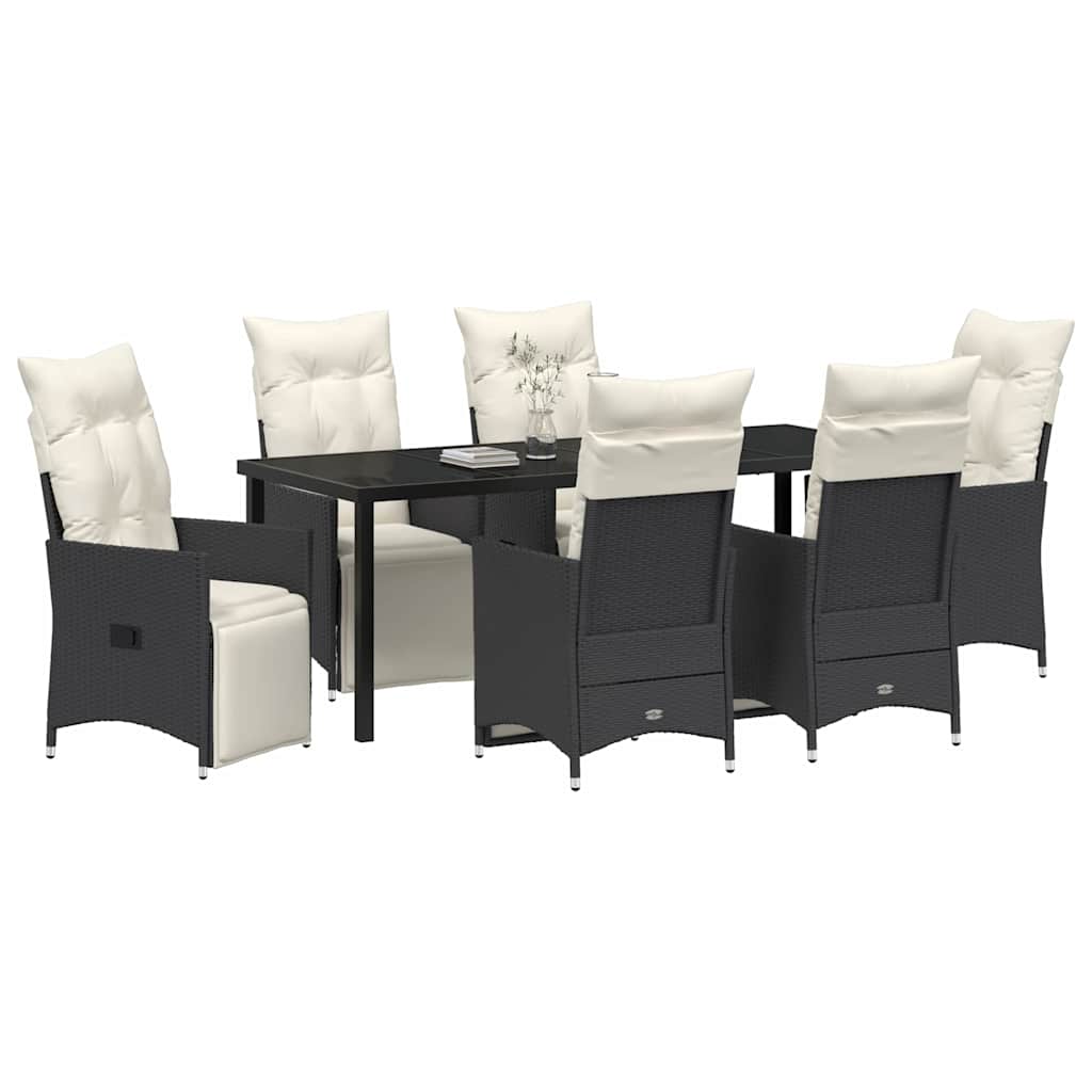 Ensemble de salle à manger pour jardin 7 pcs Noir polyrotin - XIOS