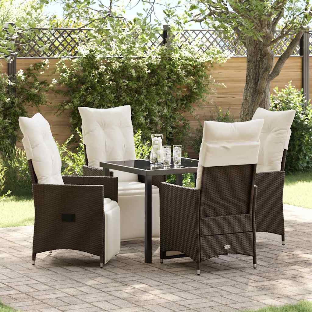 Ensemble de salle à manger pour jardin 5 pcs Marron polyrotin - XIOS