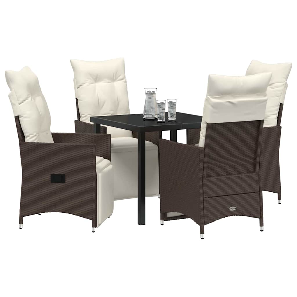 Ensemble de salle à manger pour jardin 5 pcs Marron polyrotin - XIOS