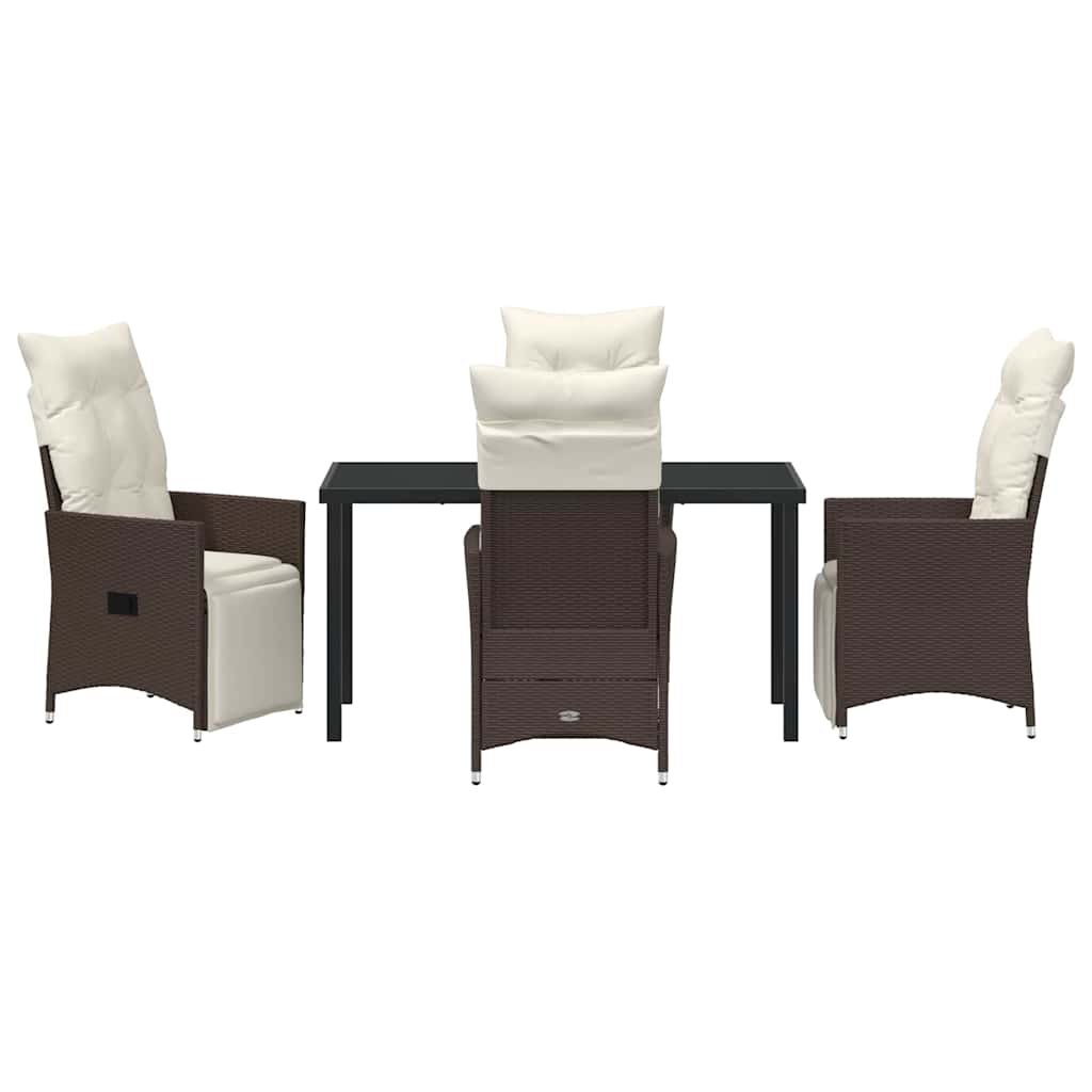 Ensemble de salle à manger pour jardin 5 pcs Marron polyrotin - XIOS