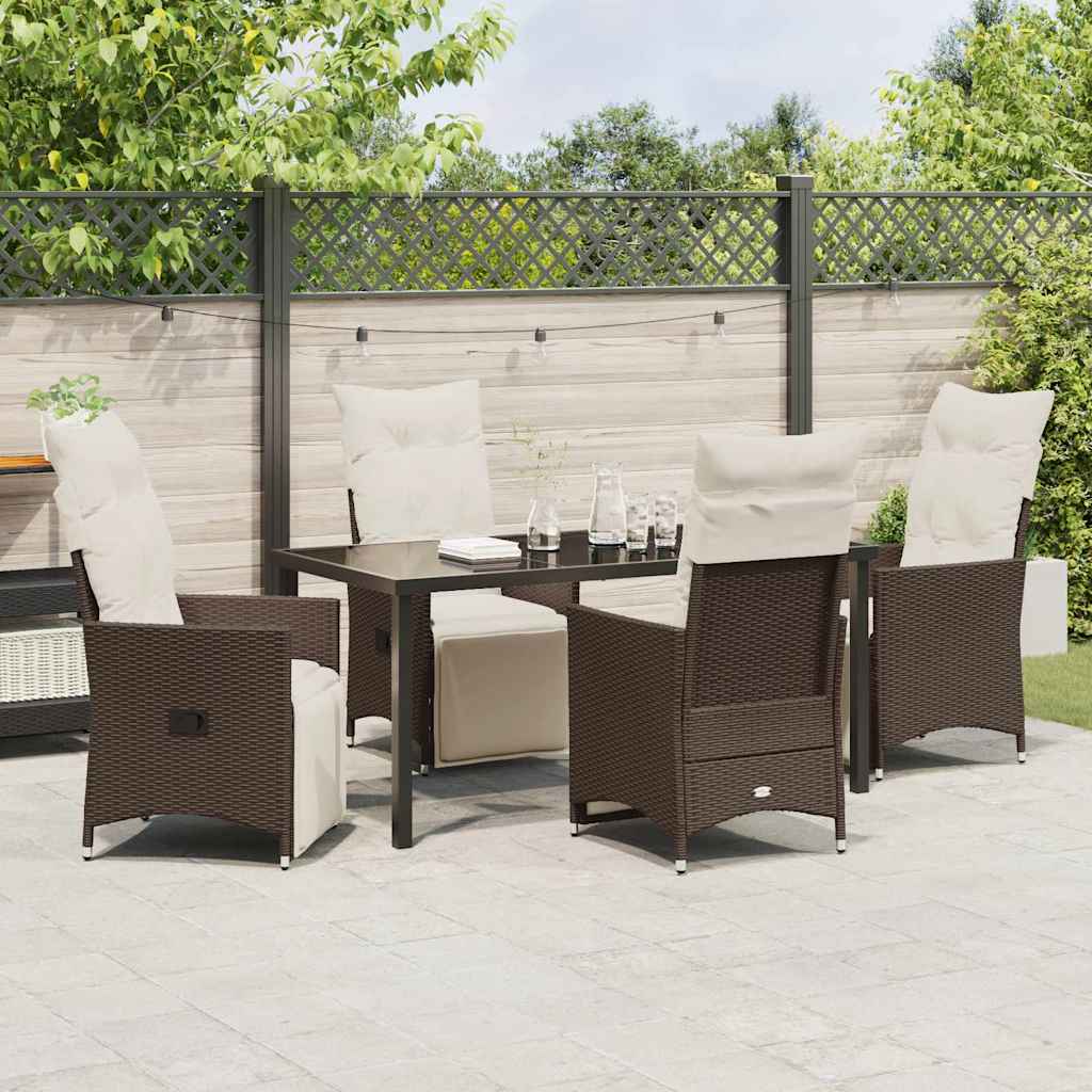 Ensemble de salle à manger pour jardin 5 pcs Marron polyrotin - XIOS