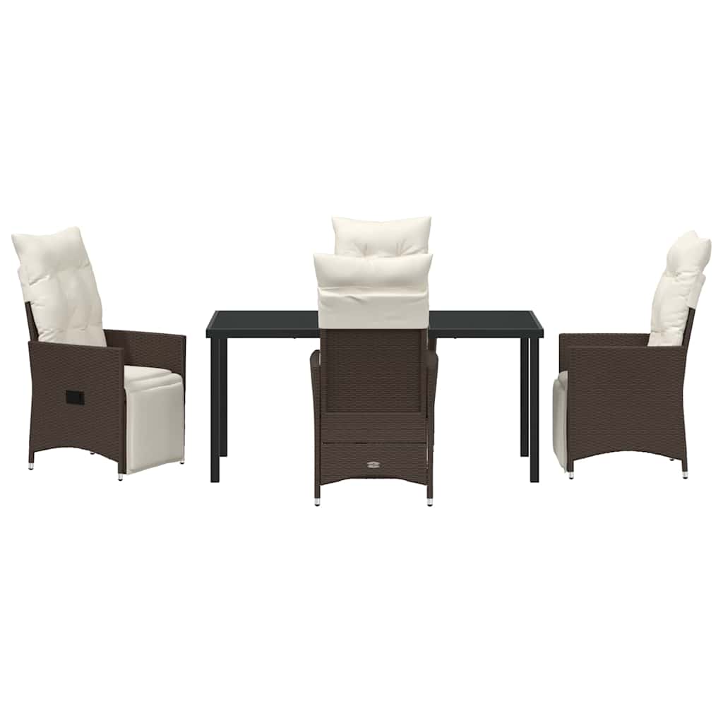 Ensemble de salle à manger pour jardin 5 pcs Marron polyrotin - XIOS