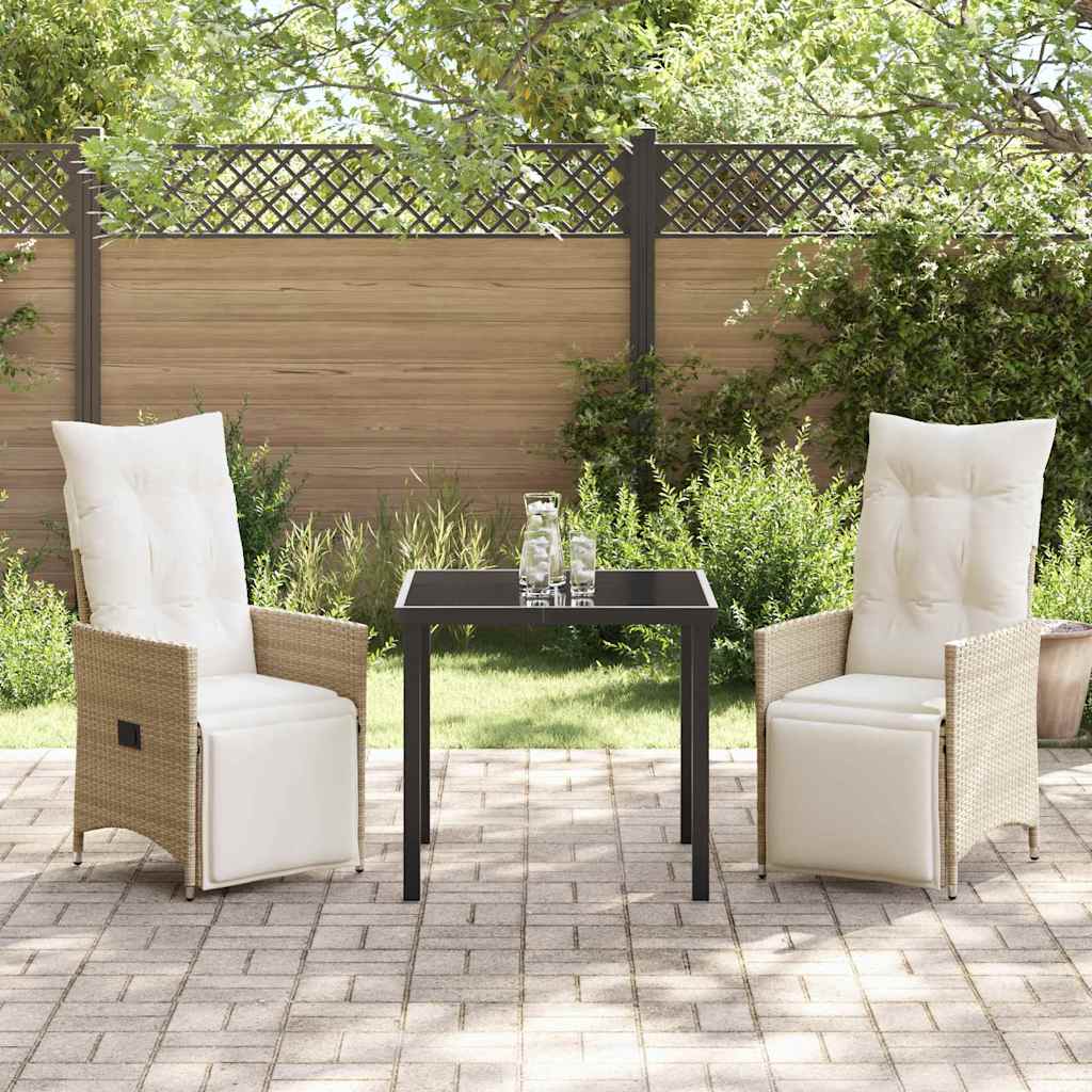 Ensemble de salle à manger pour jardin 3 pcs Beige polyrotin - XIOS