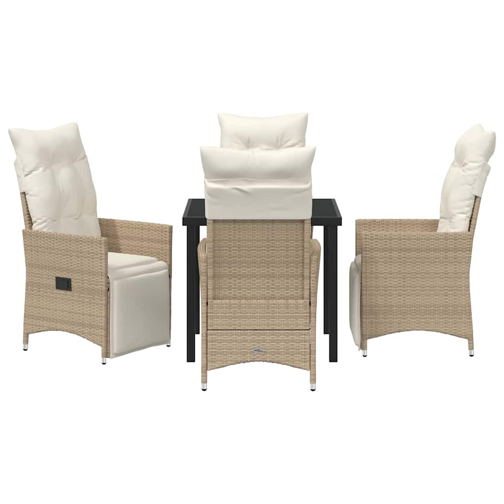Ensemble de salle à manger pour jardin 5 pcs Beige polyrotin - XIOS