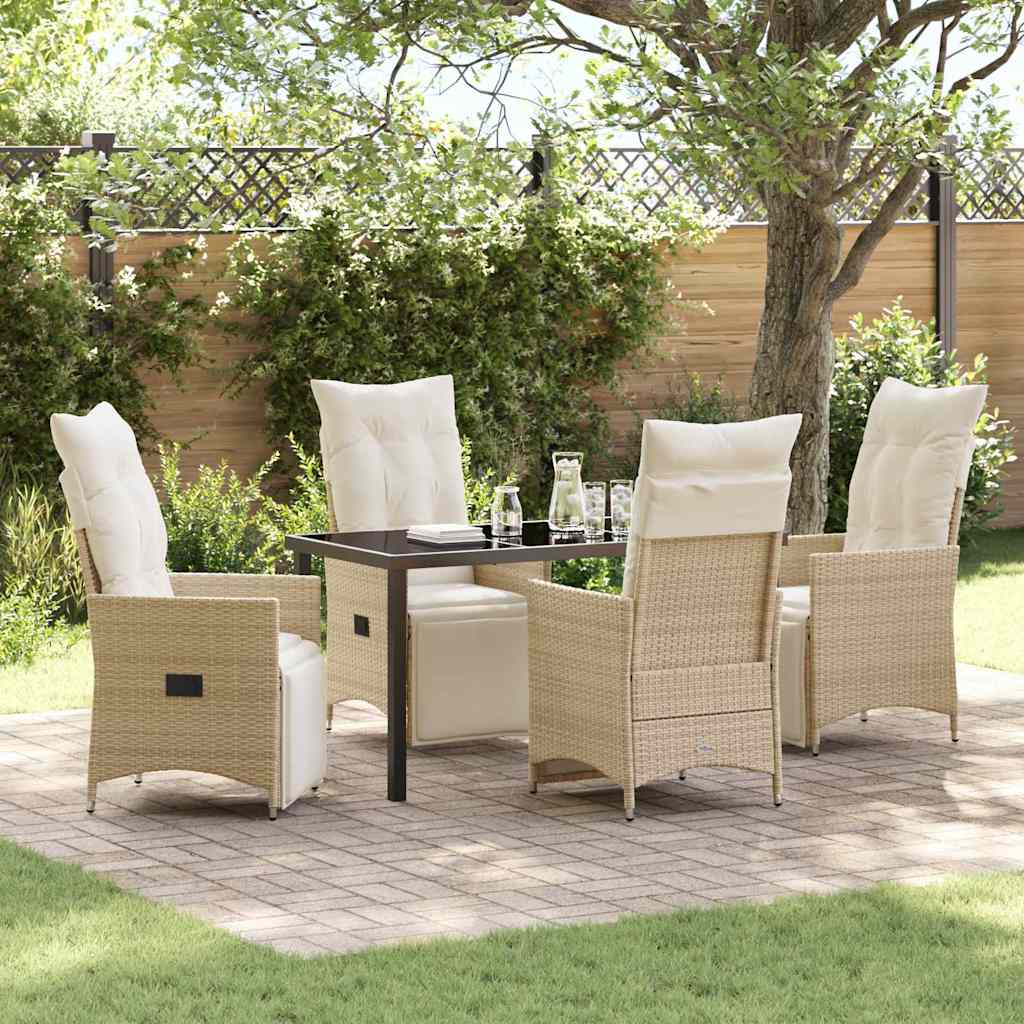 Ensemble de salle à manger pour jardin 5 pcs Beige polyrotin - XIOS